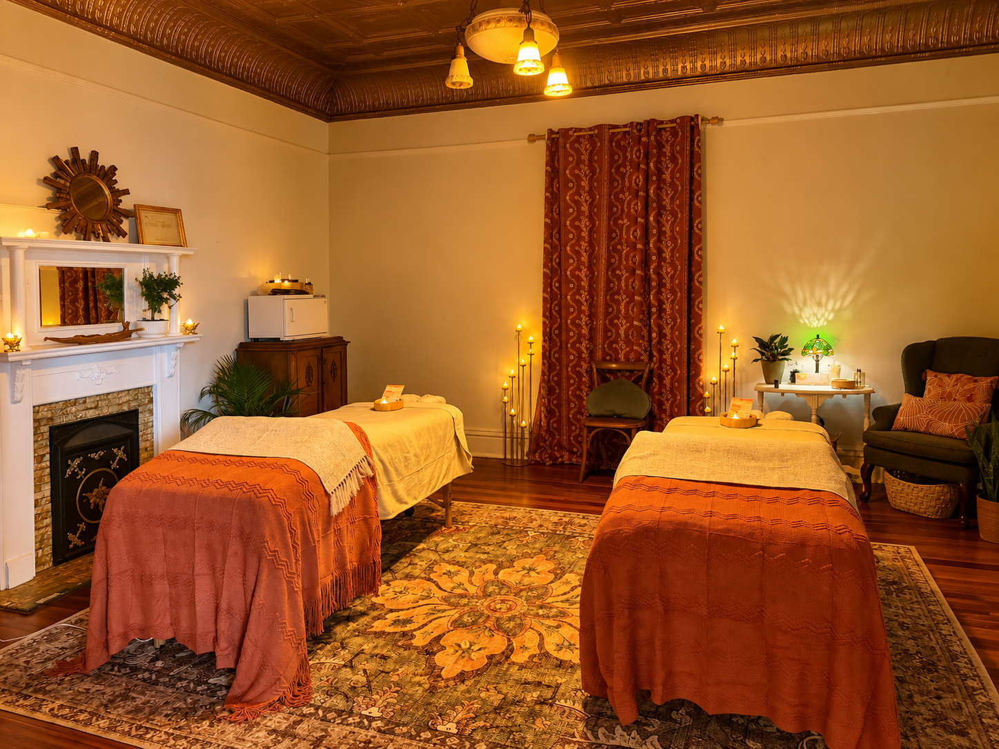 Massage and wellness treatment room at Glow Lifestyle Spa inside The Veranda Historic Inn in Senoia, GA.