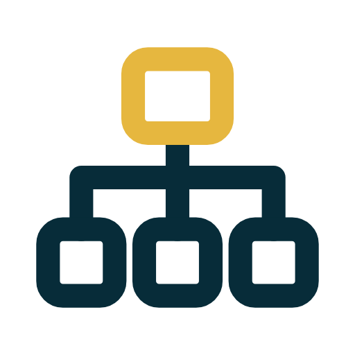 Geometric drawing of an outline square with sections divided by vertical, horizontal, and diagonal lines.
