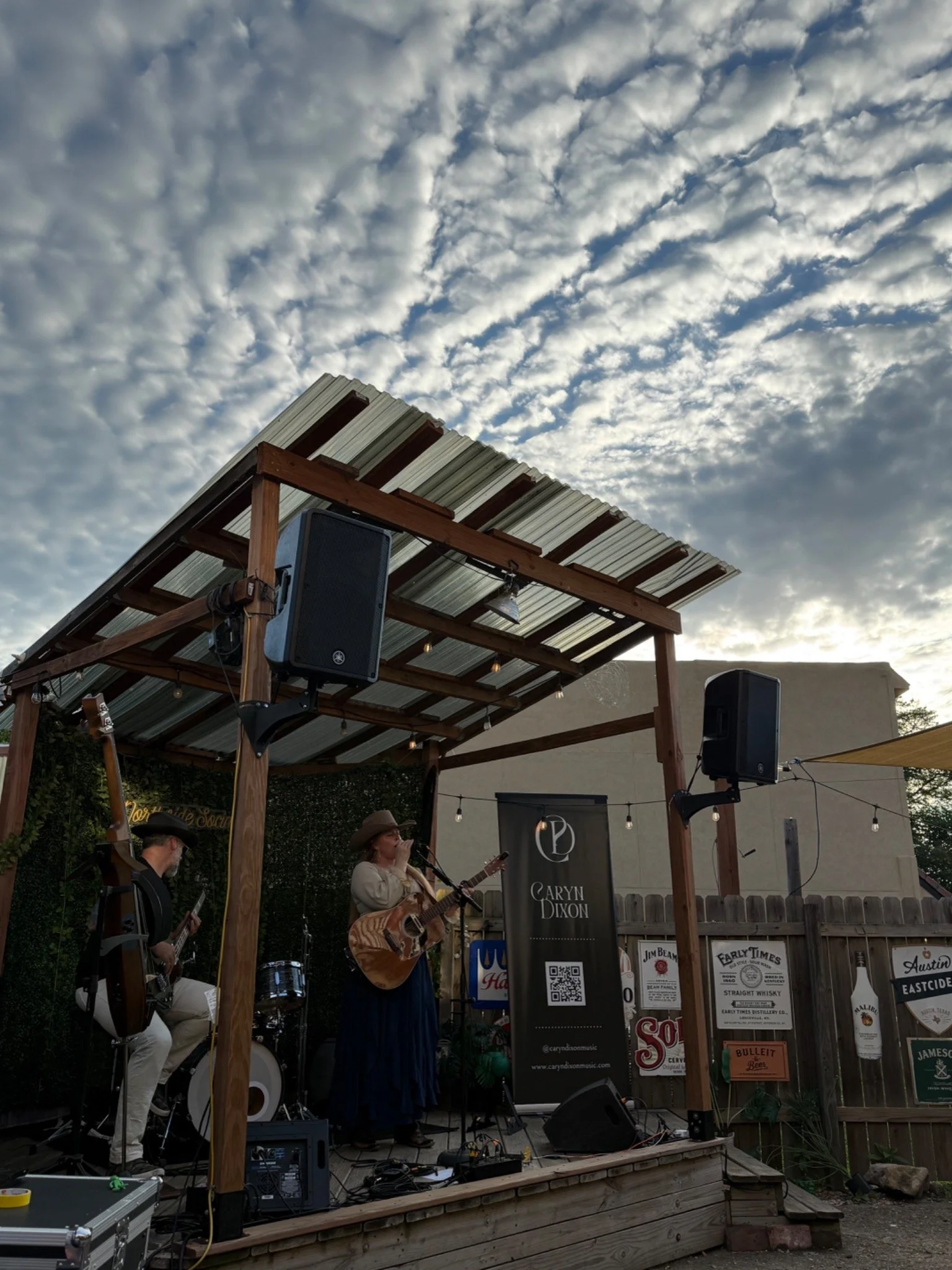Live music on the Northside Social patio stage in Lawrence, Kansas