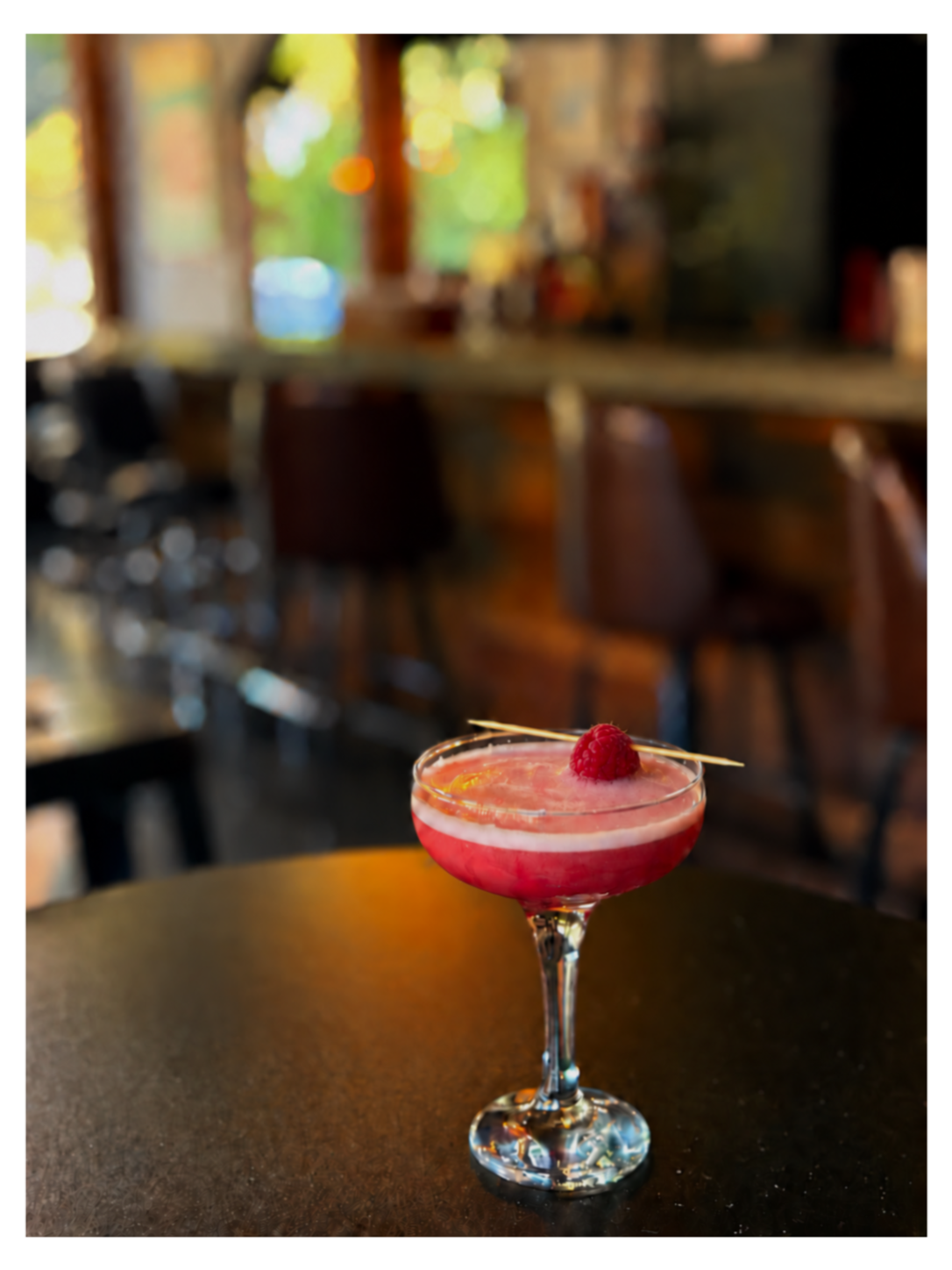 A pink coupe cocktail at Northside Social