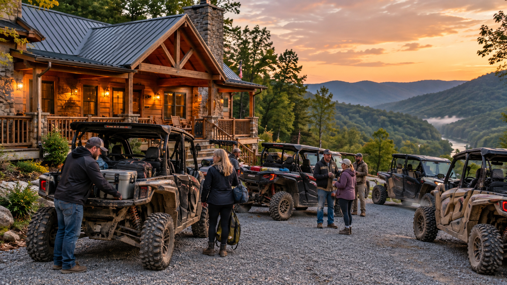 UTV travelers staying at a short-term rental in Southern West Virginia