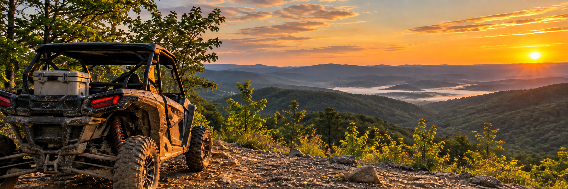 Side-by-side riding on a mountain trail in Southern West Virginia