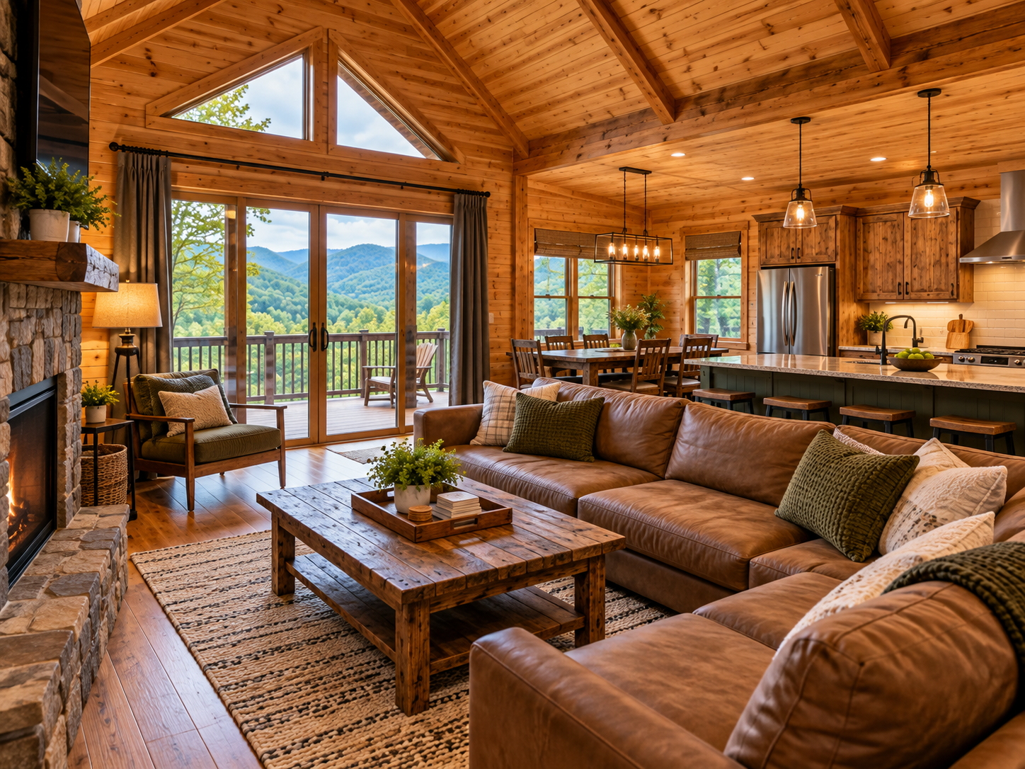 Guest-ready vacation rental after a short-term rental turnover in Southern West Virginia
