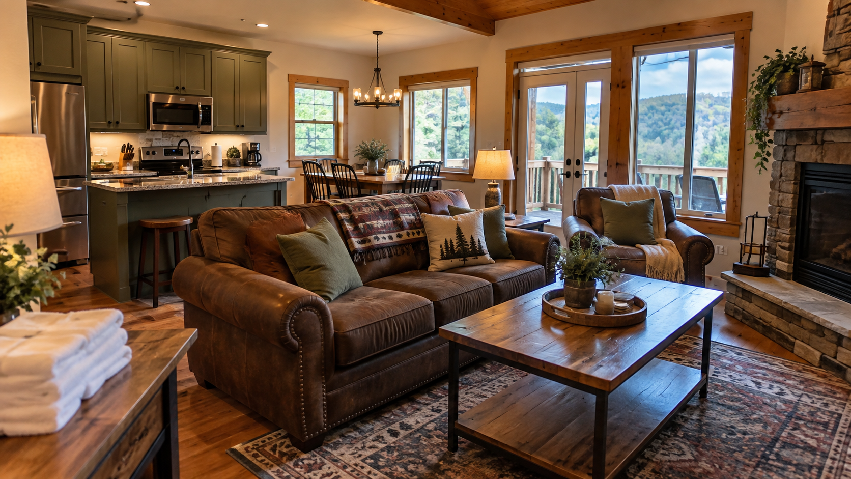 Guest-ready short-term rental interior in Southern West Virginia