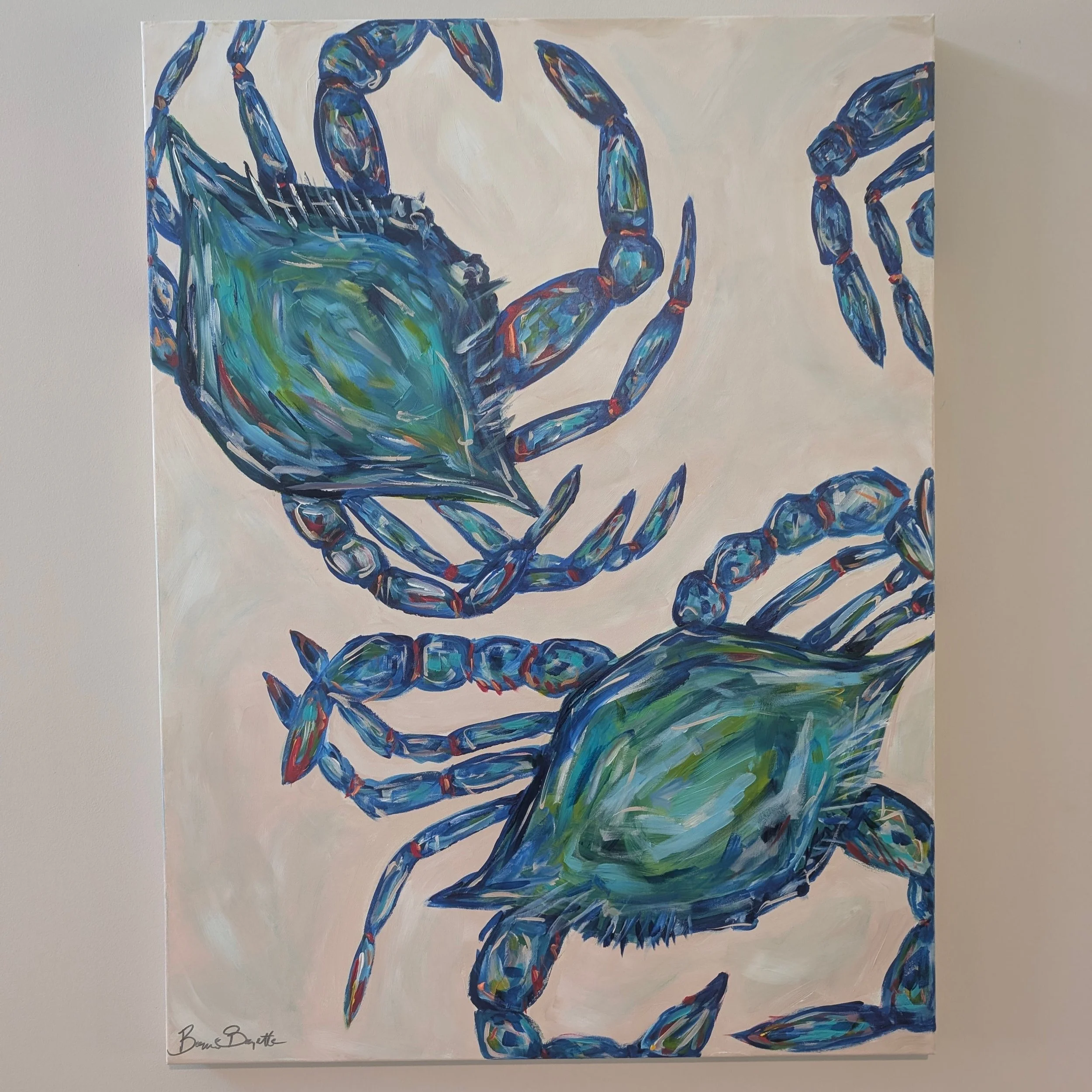 Blue crab painting by Bonnie Boyette