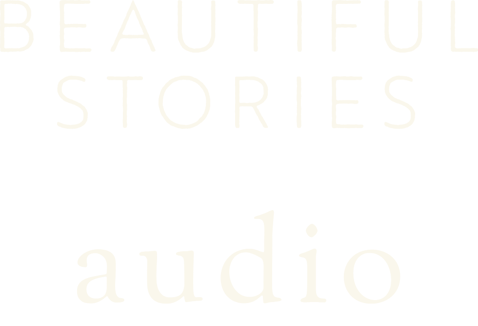 Text saying 'Beautiful Stores audio' on a black background.