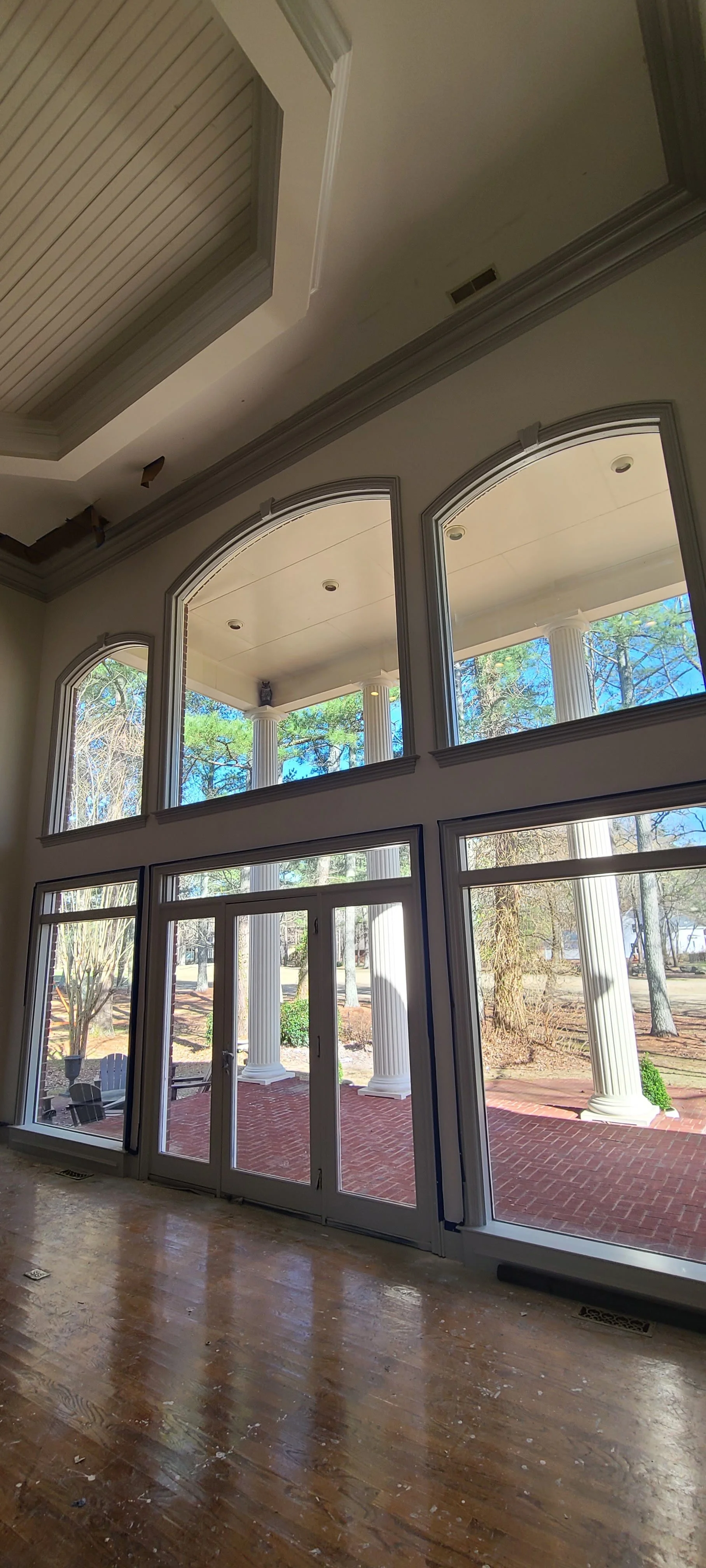 An interior painting project with the ceilings in Union Grove, Alabama.