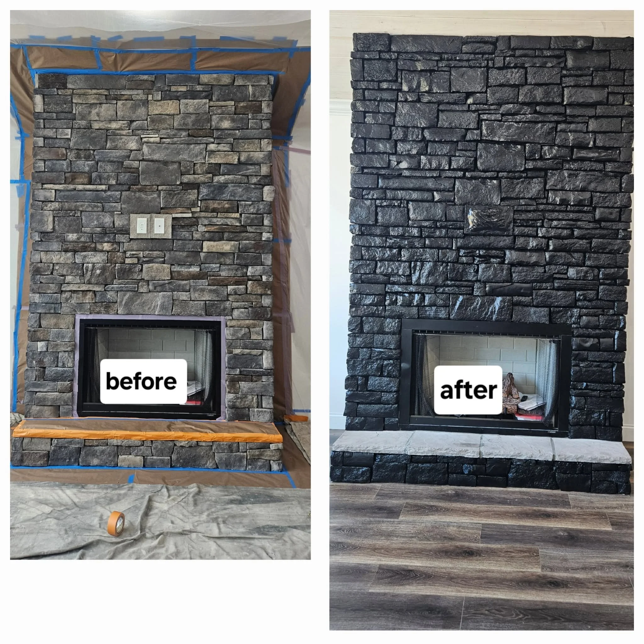 Stone Fireplace Painting 