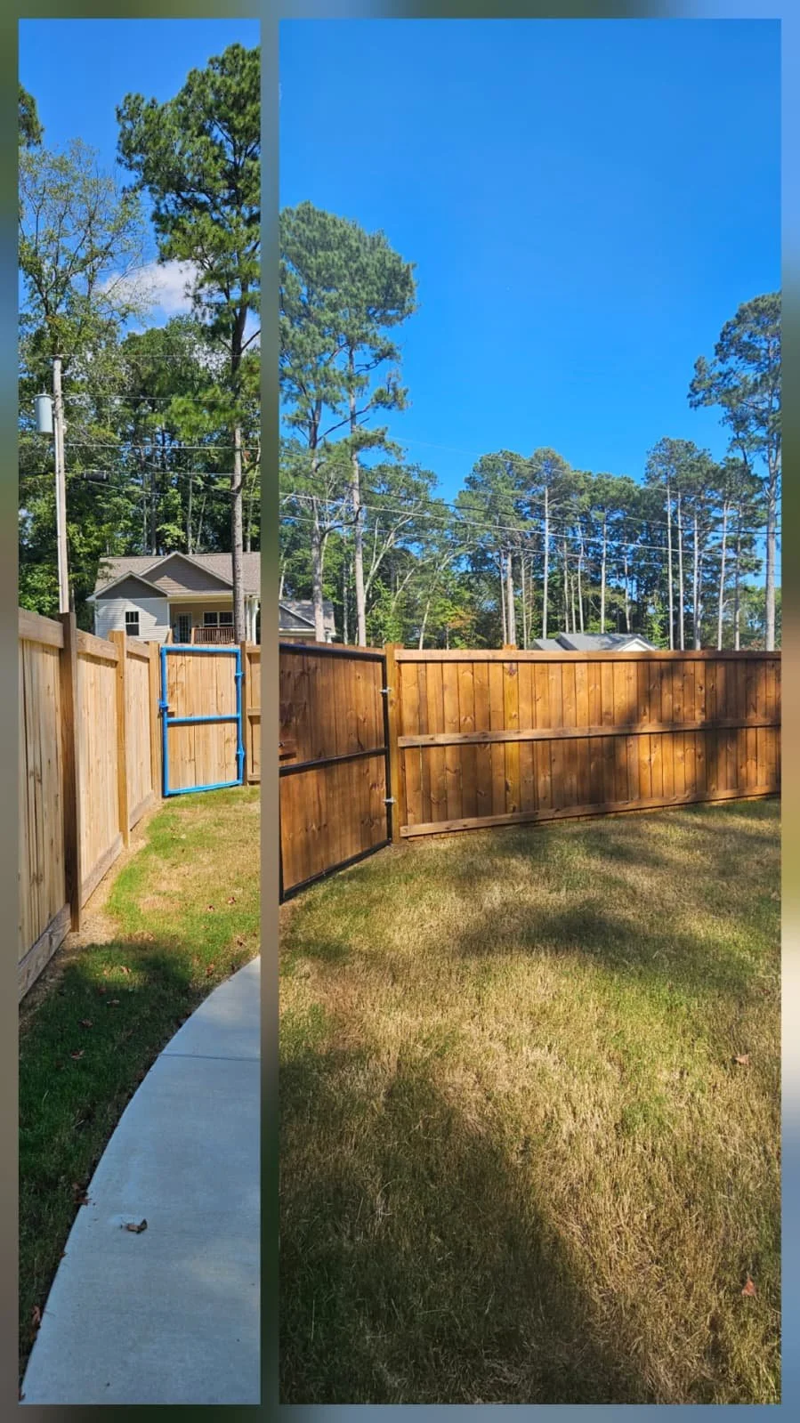 Before & After: Fence staining in Arab, Alabama.