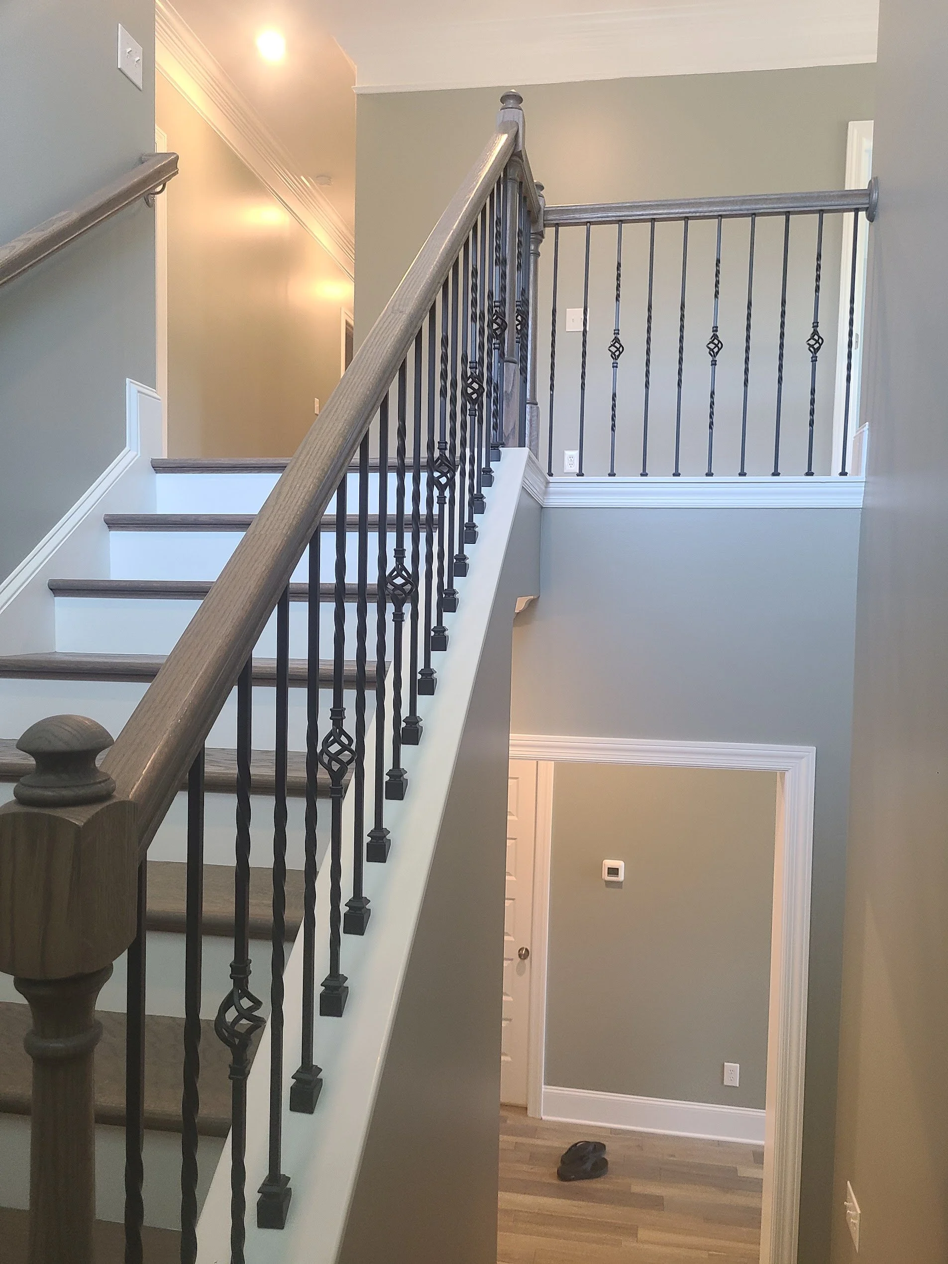 Interior painting project that included painting the upstairs landing and stairwell in Owens Cross Roads, Alabama.