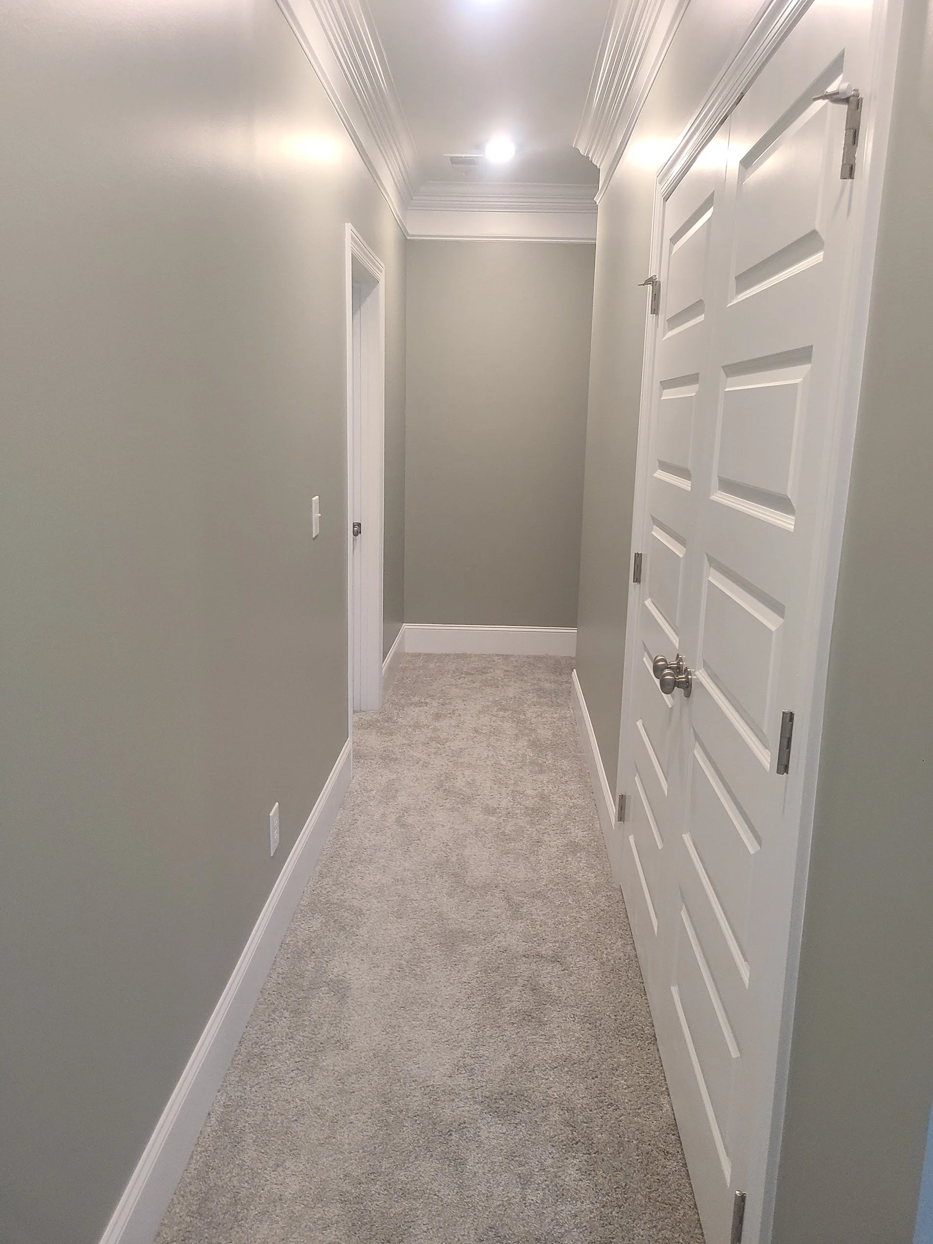 Interior painting project including a hallway in Arab, Alabama.