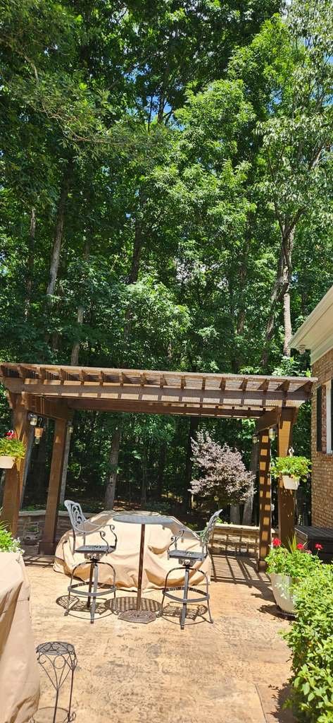 Before: Pergola staining in Union Grove, Alabama.