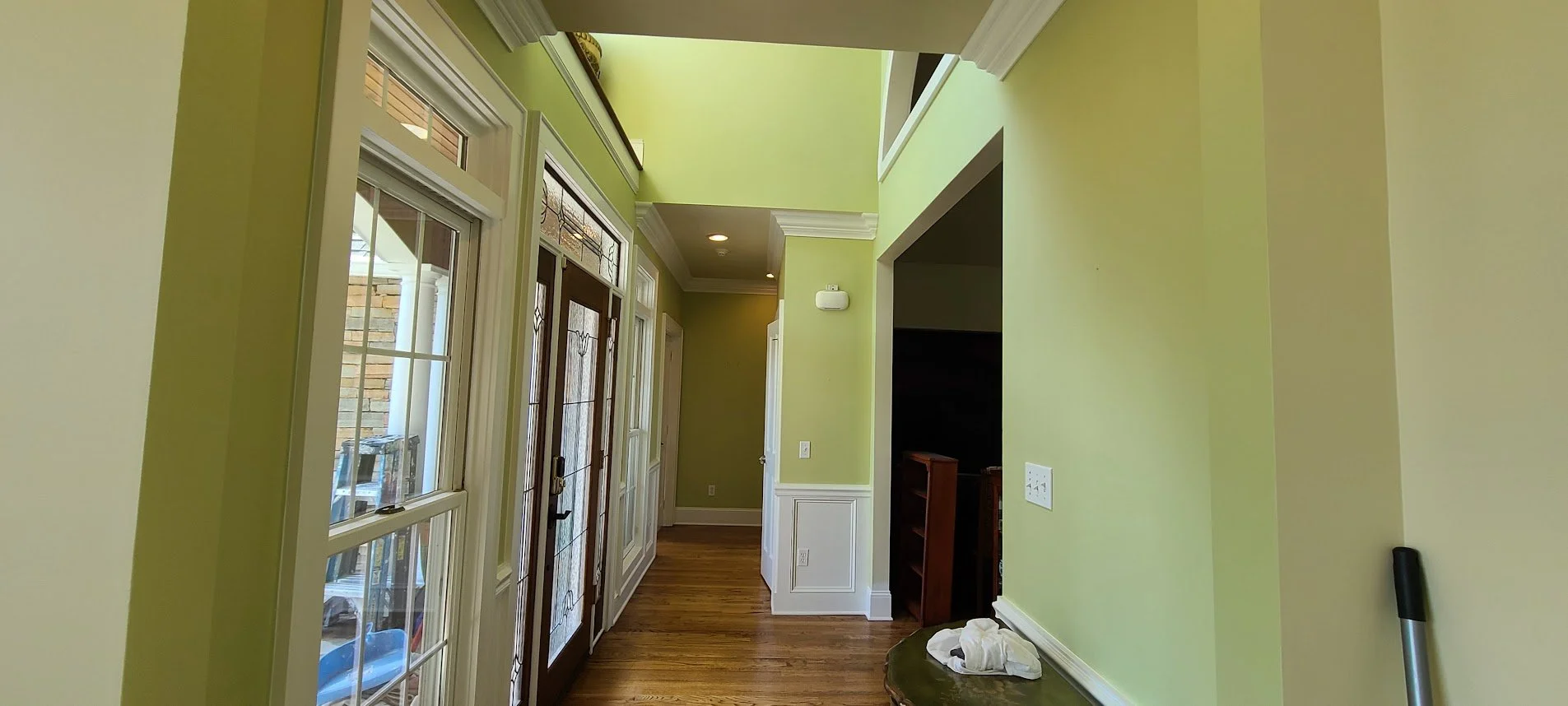 Interior painting project showing a newly painted entryway in Guntersville, Alabama.