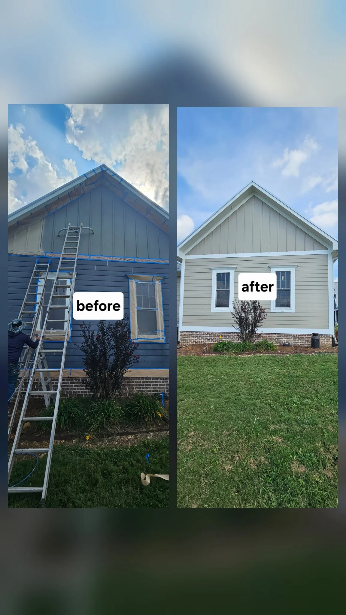Before & After: And exterior painting project in Joppa, Alabama.