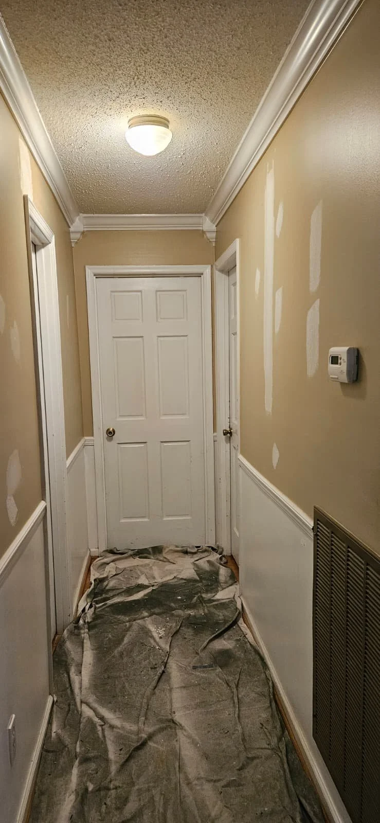 Before: Interior painting project that included painting a hallways in Rainbow City, Alabama.