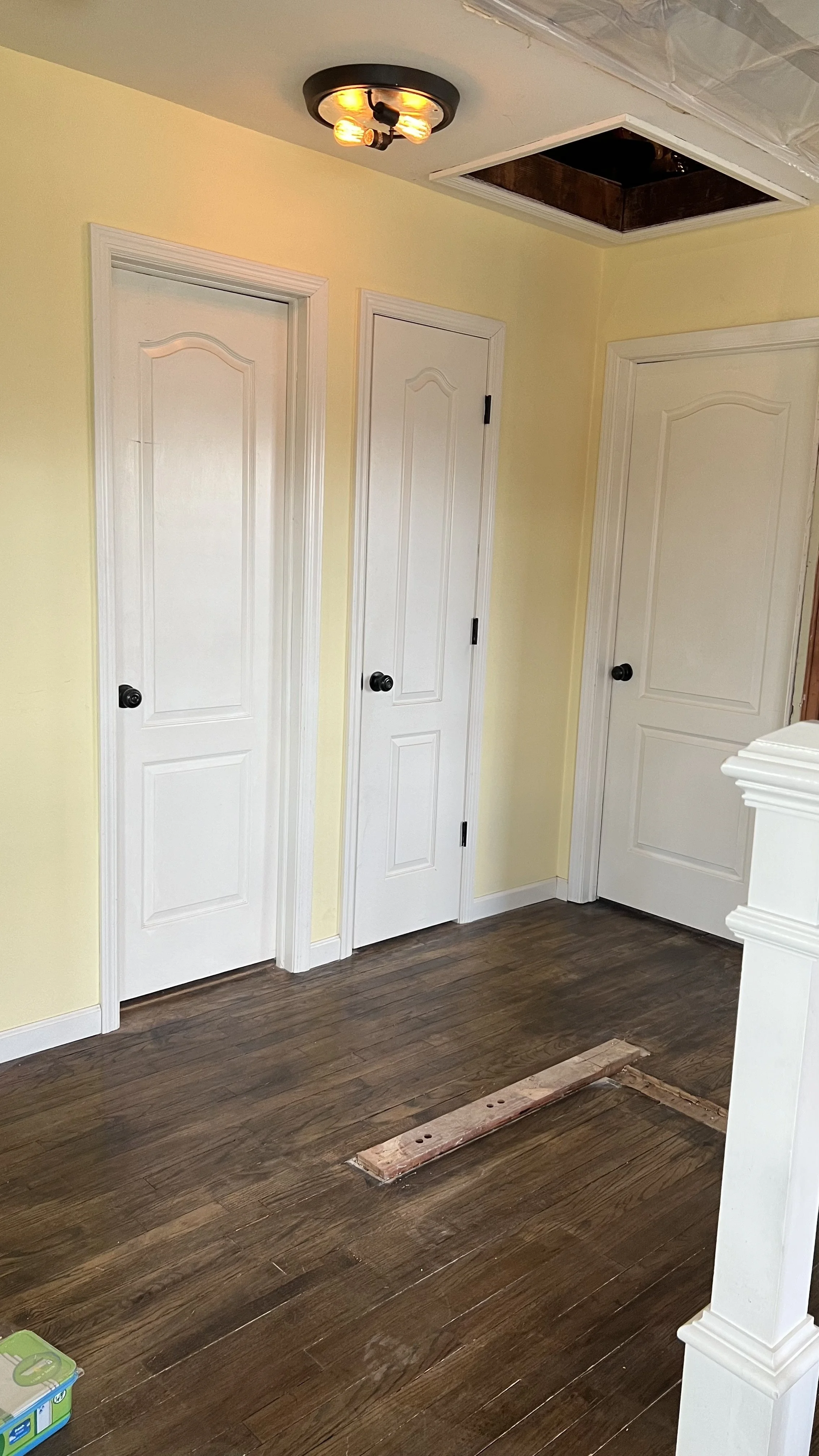 Whitney's Old House Before: Hall Walls were Sunshine Yellow.