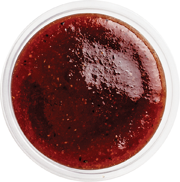 Ramekin of honey bbq sauce