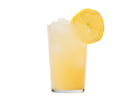 glass of lemonade with lemon wheel
