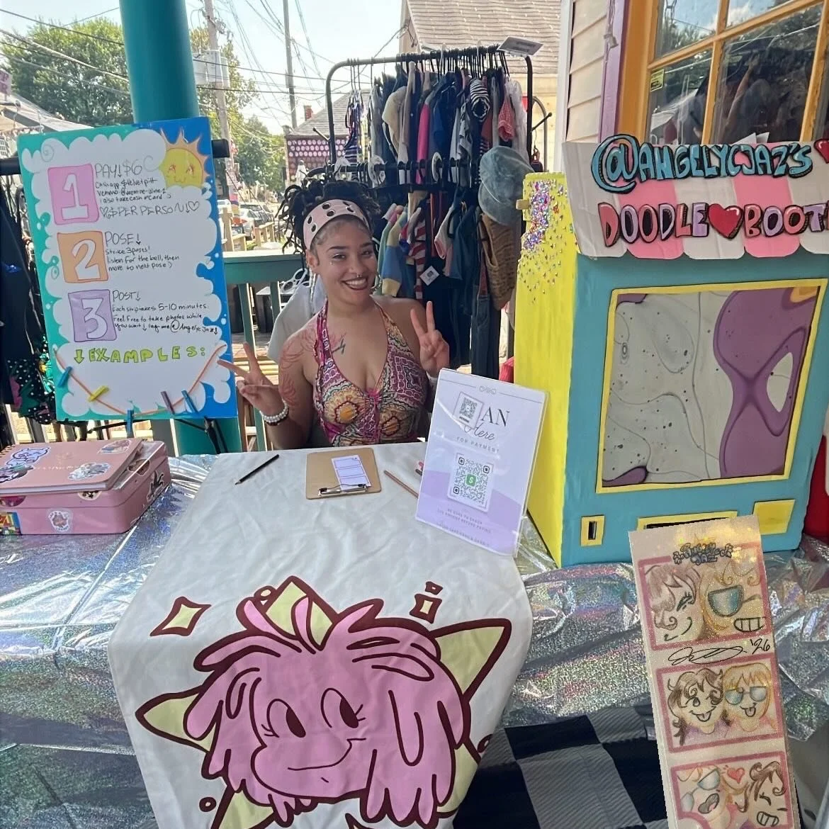 Come by and get your joy captured in a one of a kind doodle strip with @angelycjaz TODAY  or tomorrow @ 4pm 🎨