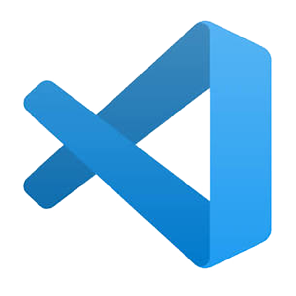 Logo of Visual Studio Code, a blue angular symbol with a smaller arrow pointing towards it.