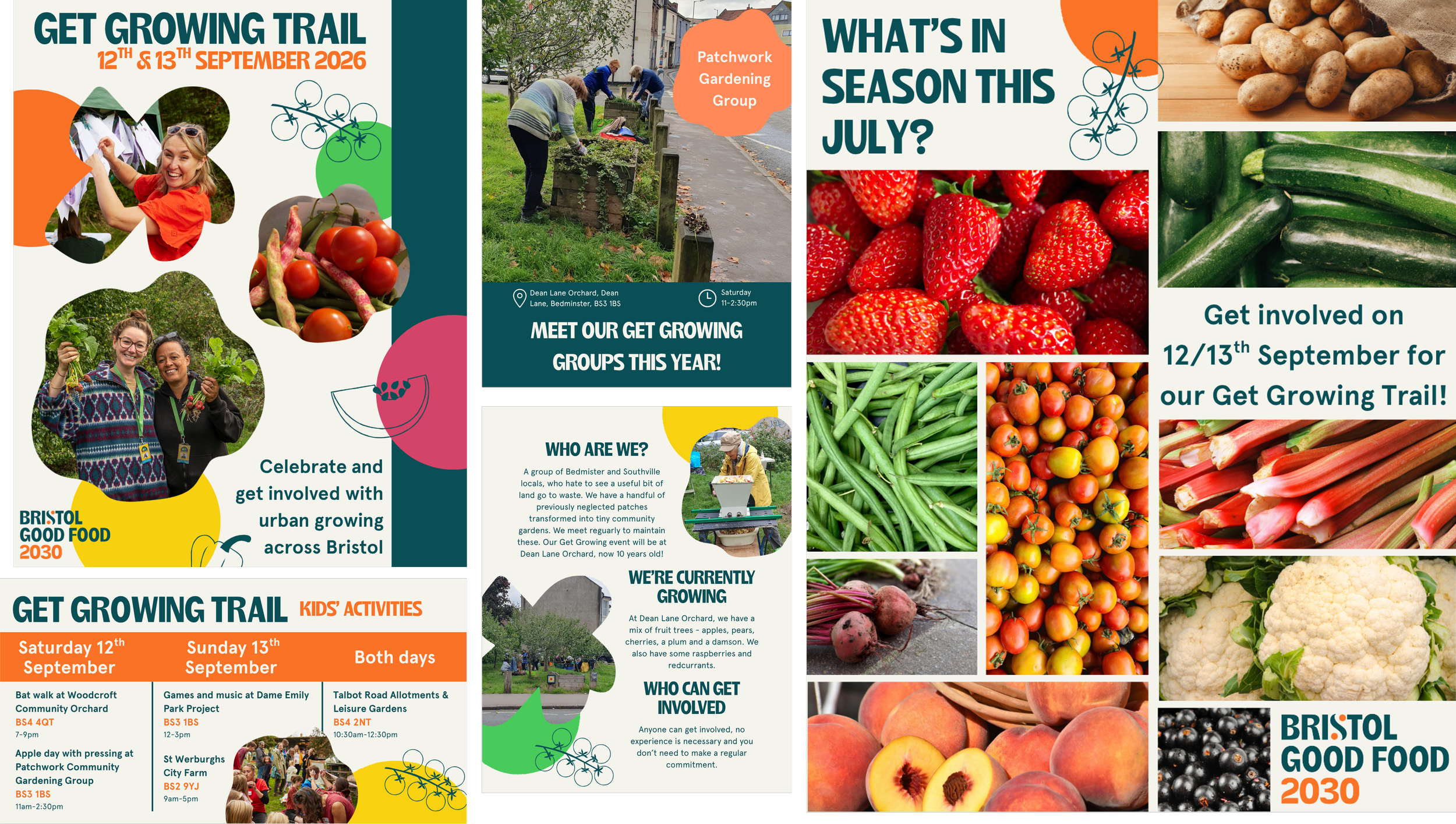 Collage of social media posts created for Bristol Good Food