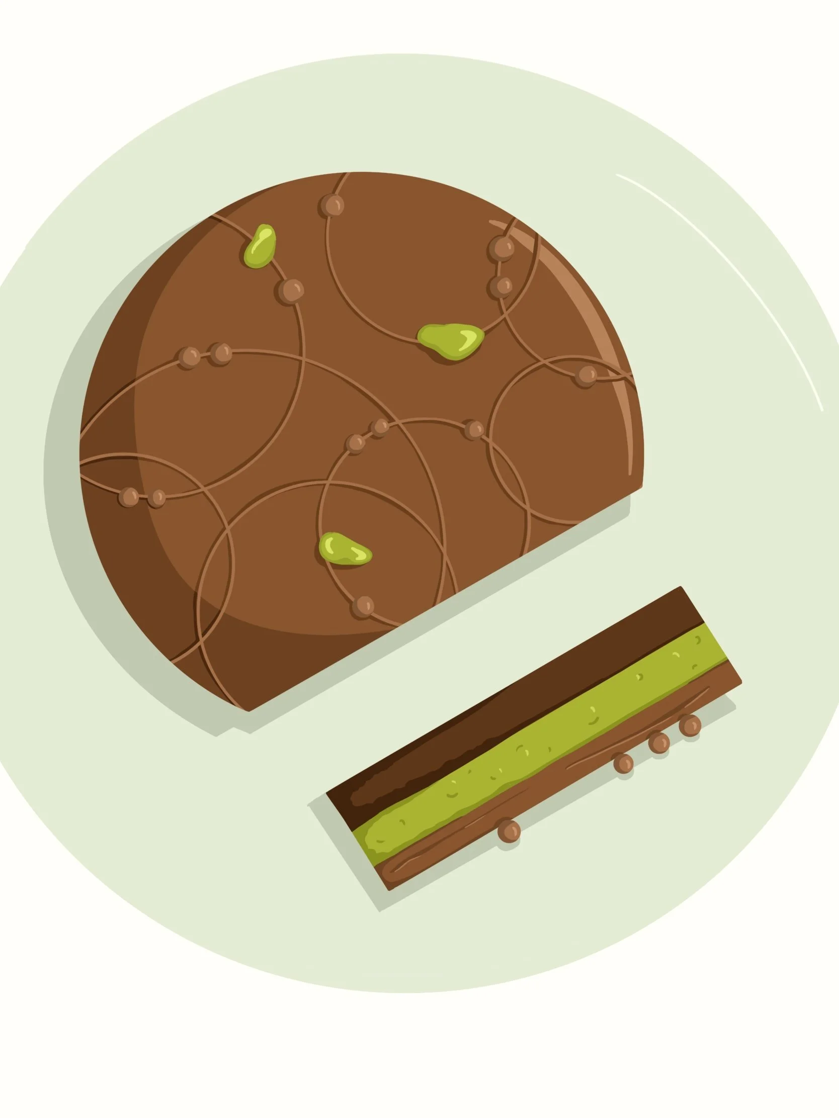 Pistachio and chocolate tart