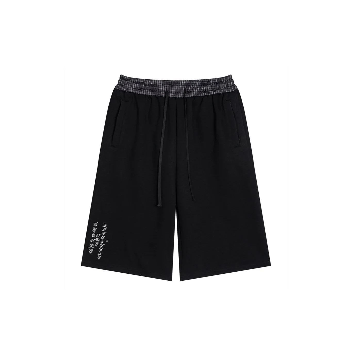 WHITE & BLACK PLAID SECURE SHORTS