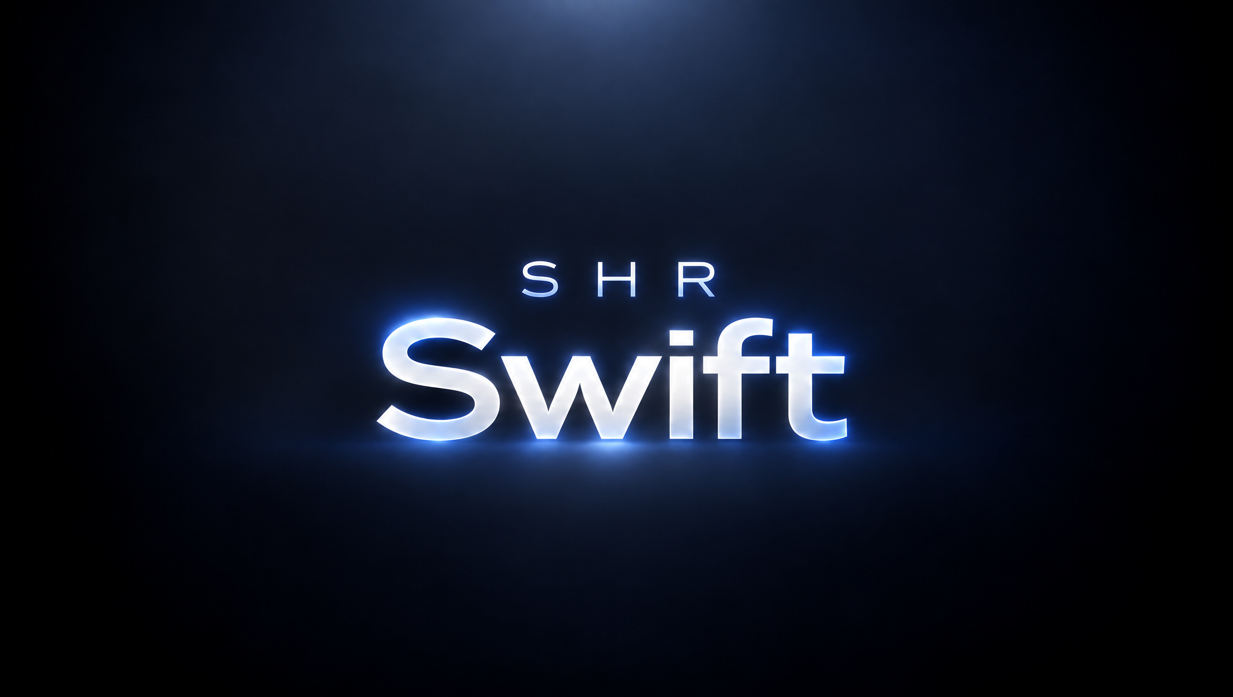 SHR Swift brand design displaying the words 'SHR Swift' against a dark background.