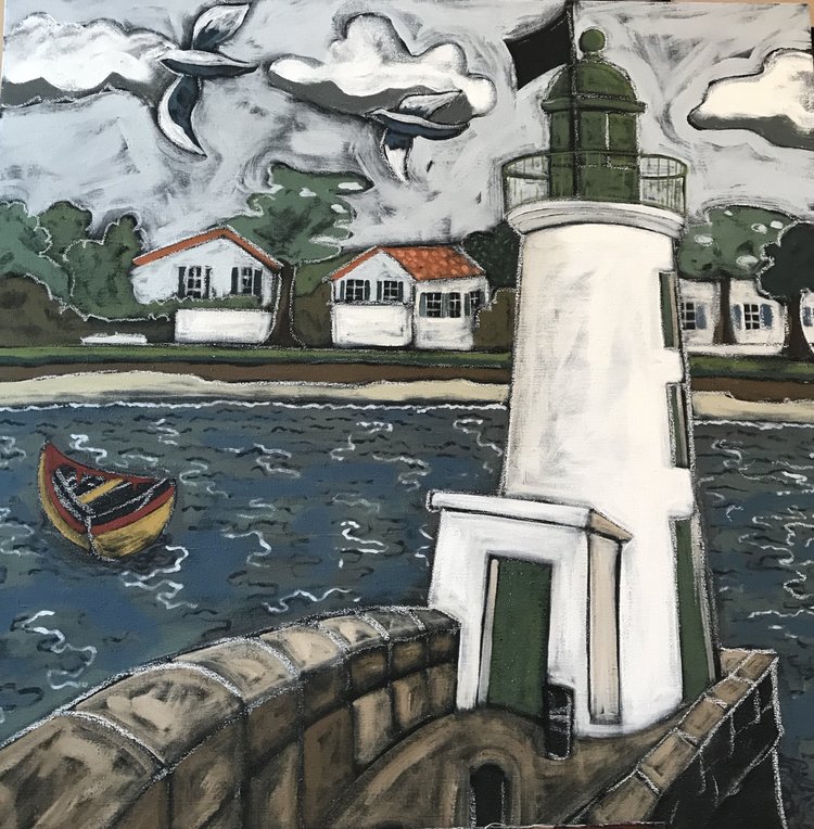 L’entrée du port — peinture de Fabricia Lepoutre