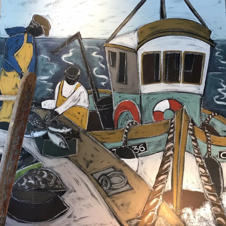 Une journée à bord — peinture de Fabricia Lepoutre