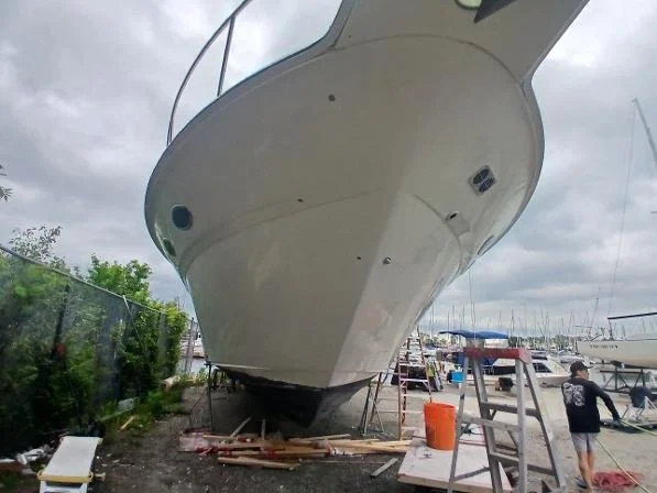 All structural repairs, lamination, and reconstruction on the forward starboard side are now complete