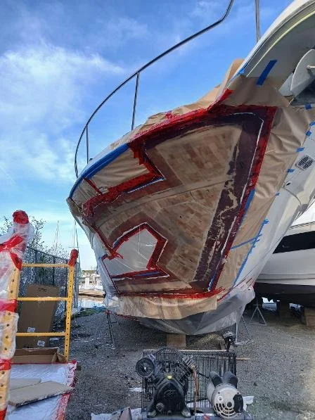 Application of the primary structural fiberglass layer
