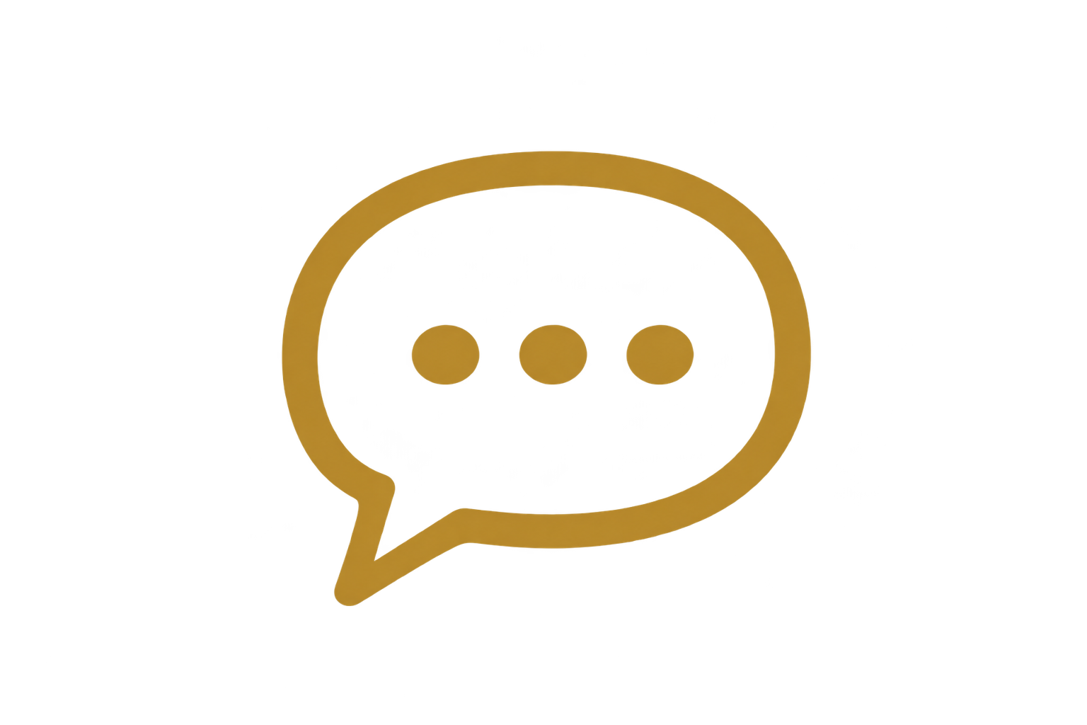 A gold speech bubble icon with a gear inside, representing communication or customer support.