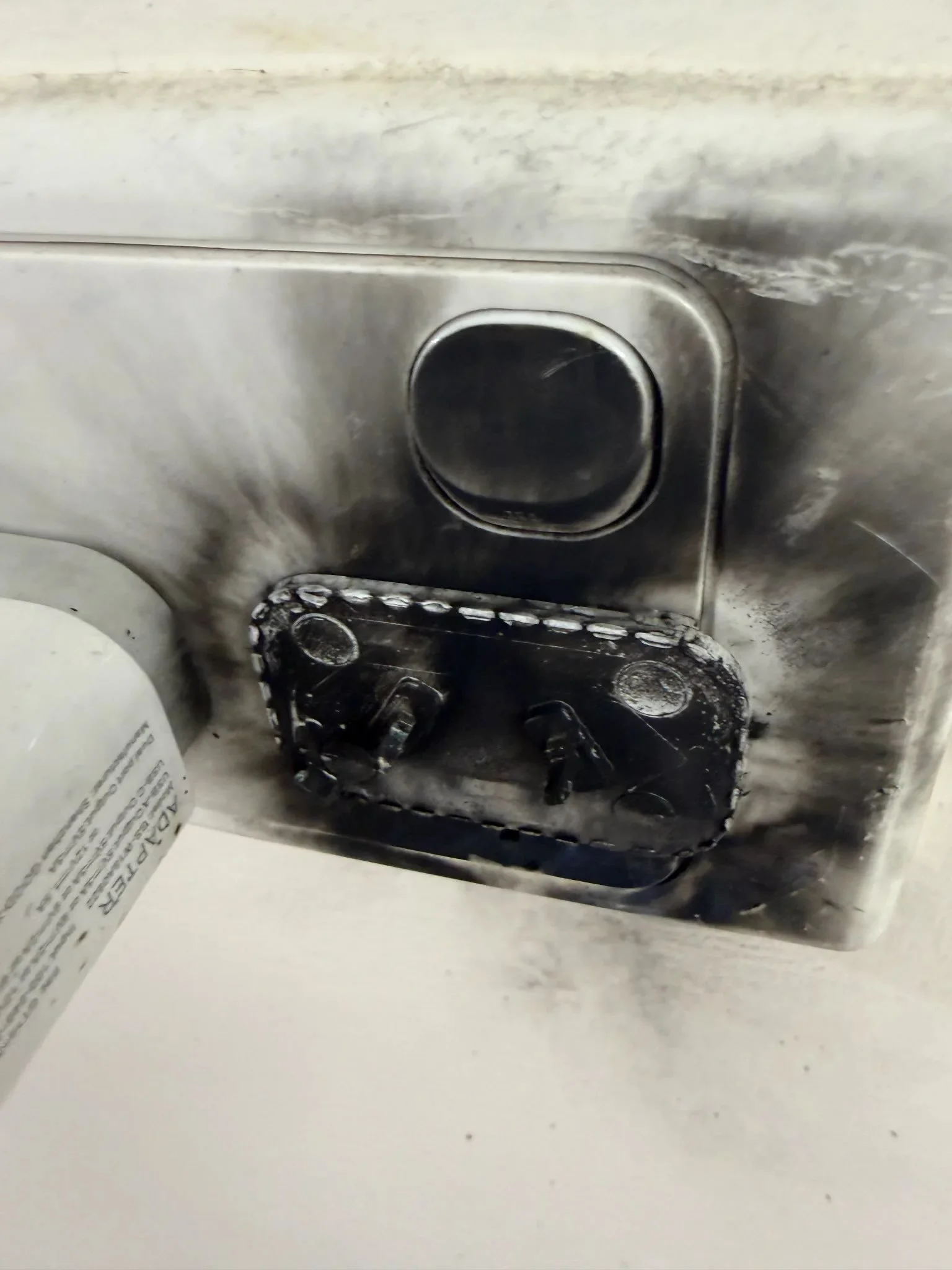 We recently had a call out to a property regarding a &ldquo;blown&rdquo; up GPO.
They weren&rsquo;t kidding! This is a timely reminder to only use AU approved appliances and adapters suited for our electricity supply to prevent the risk of failure &a