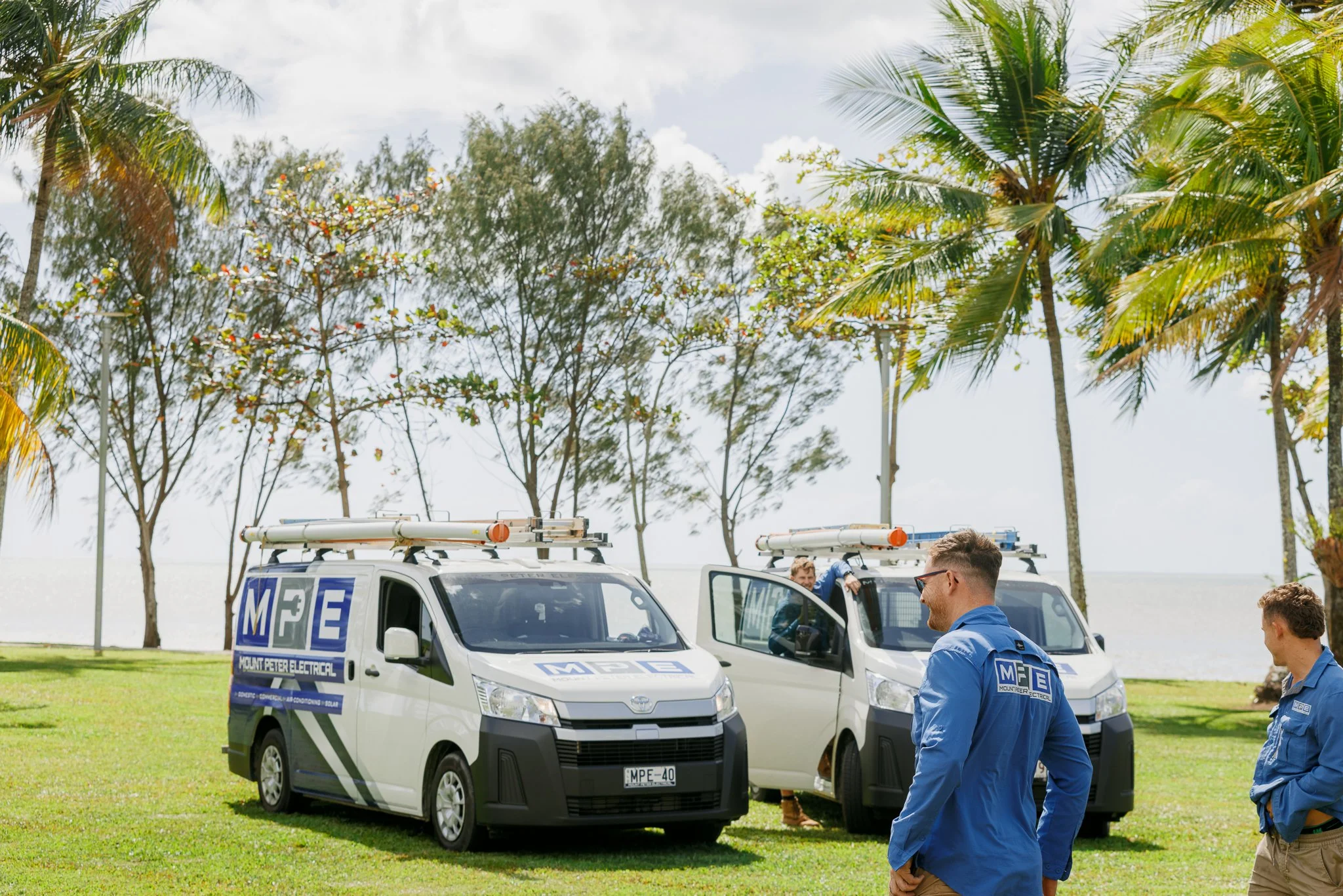 MPE service vehicles with MPE Team.