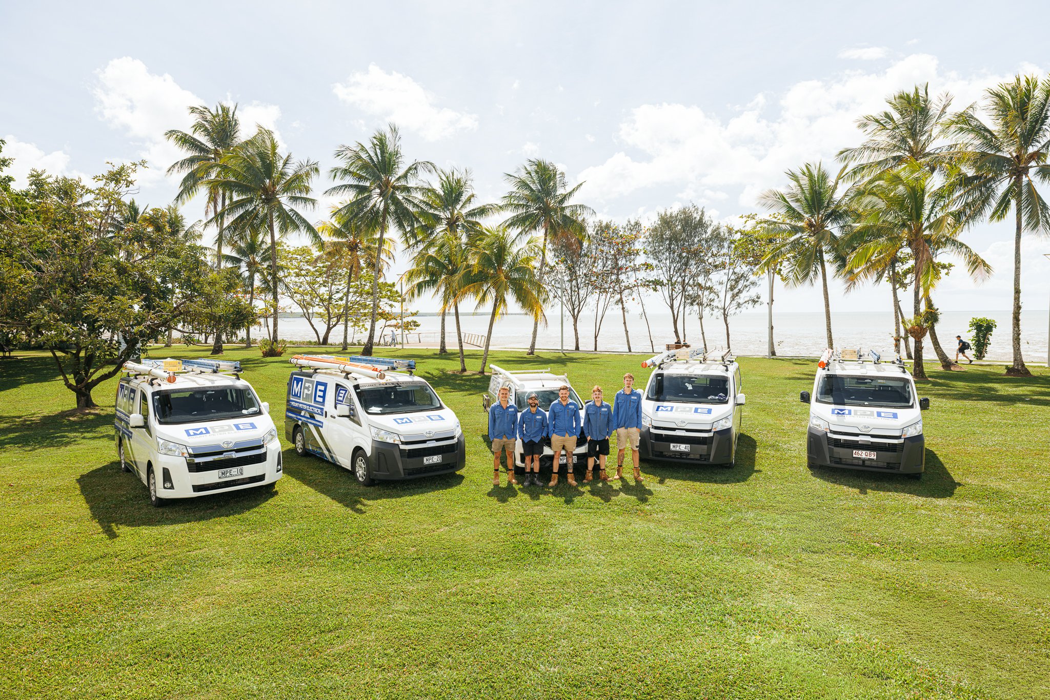 MPE or Mount Peter Electrical Team and MPE work vans in Cairns