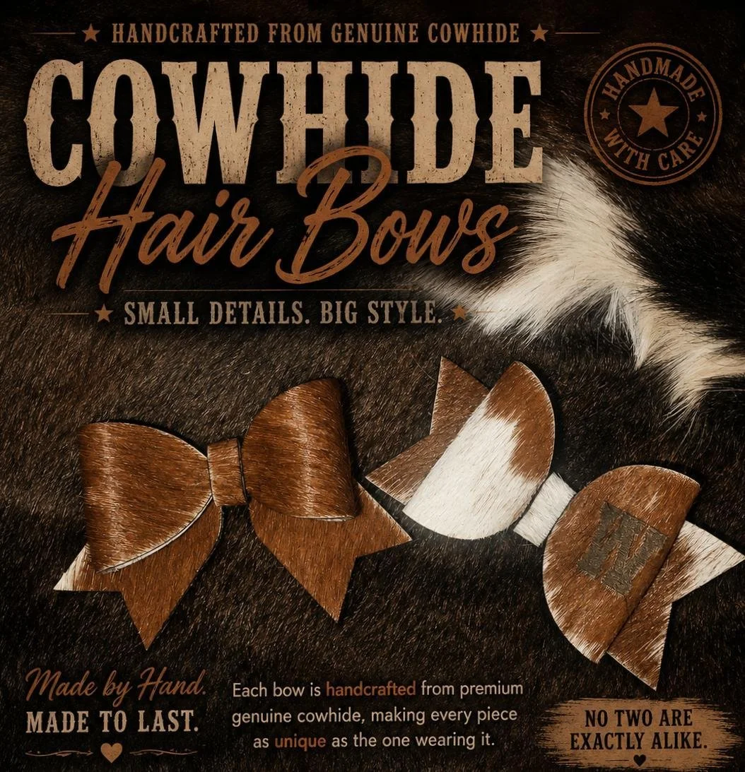 Cowhide Hair Bows