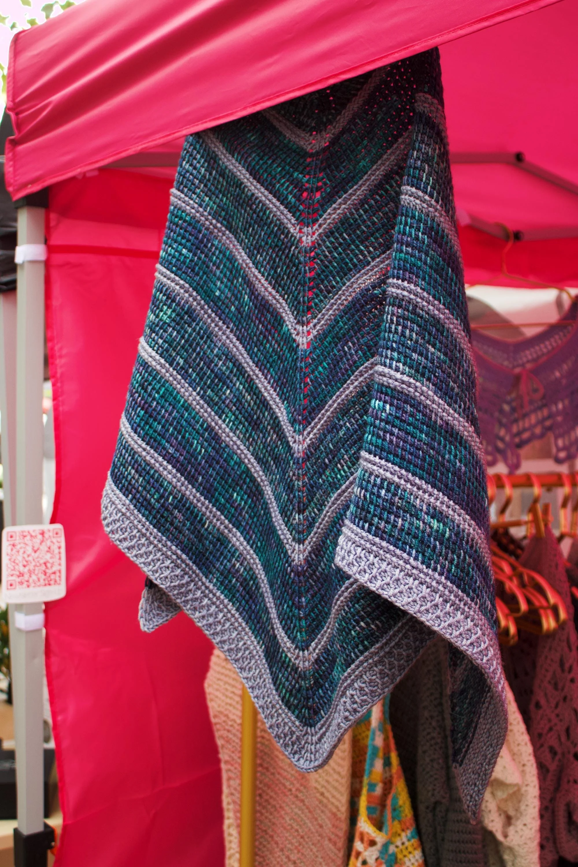 Handmade Tunisian crochet Triangle shawl