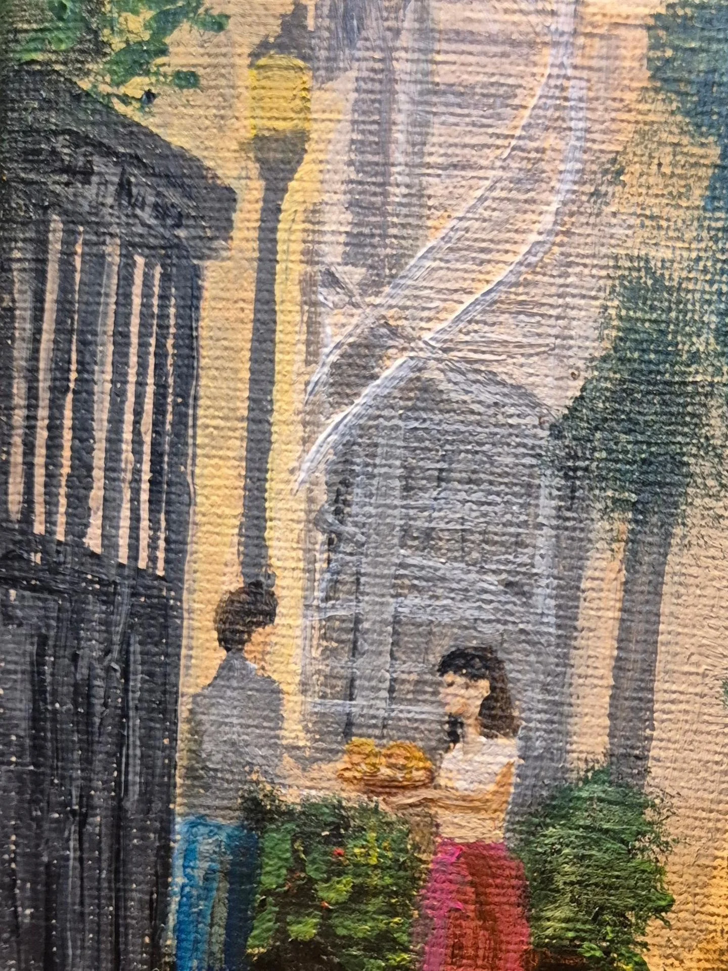 Another background scene of the new piece. In this scene two neighbours share bu&ntilde;uelos, bu&ntilde;uelos are a typical Colombian cheese dough which is eaten during the christmas period or sometimes at breakfast during the year. The stairs in th