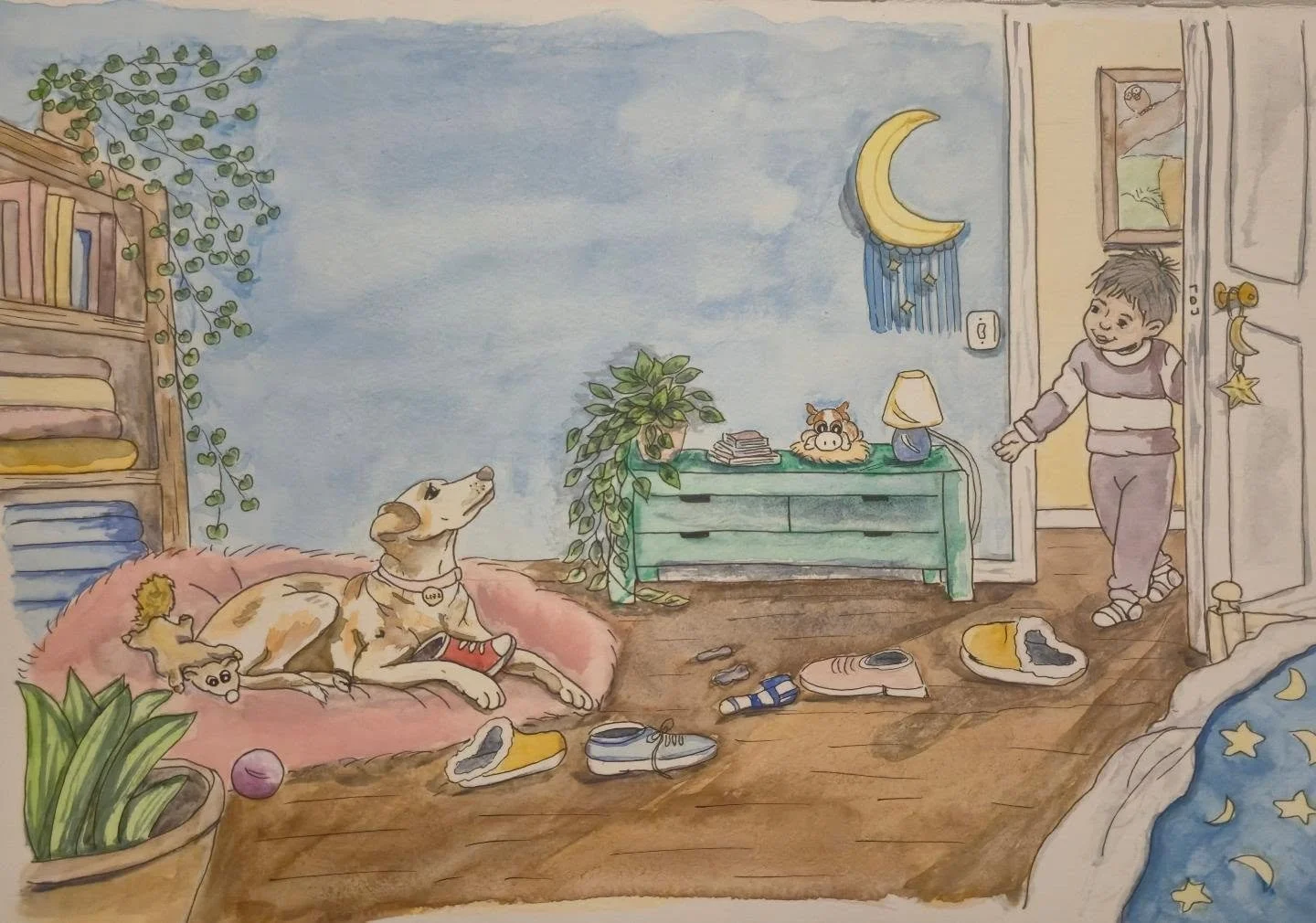 I'm working on my first illustration book. This is the first two pager. I'm not still comfortable with the characters design but will continue trying ideas. This will tell the story of @lizzy_the_rescued_queen . I love the skin and pastel colours obt