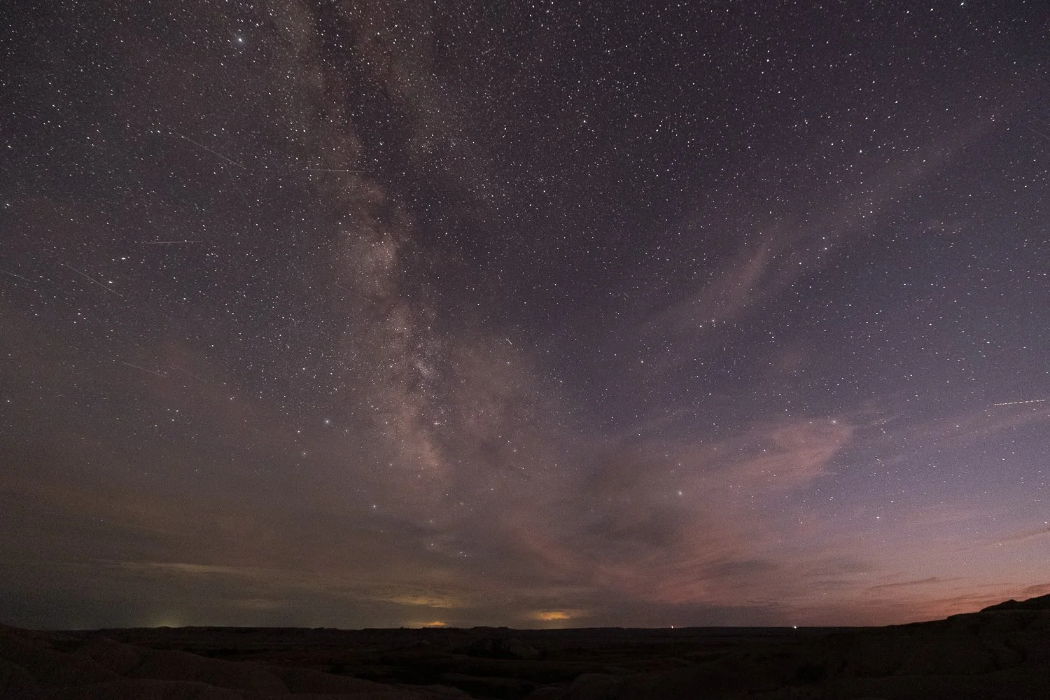 Slightly edited photo of the Milky Way just near twilight.