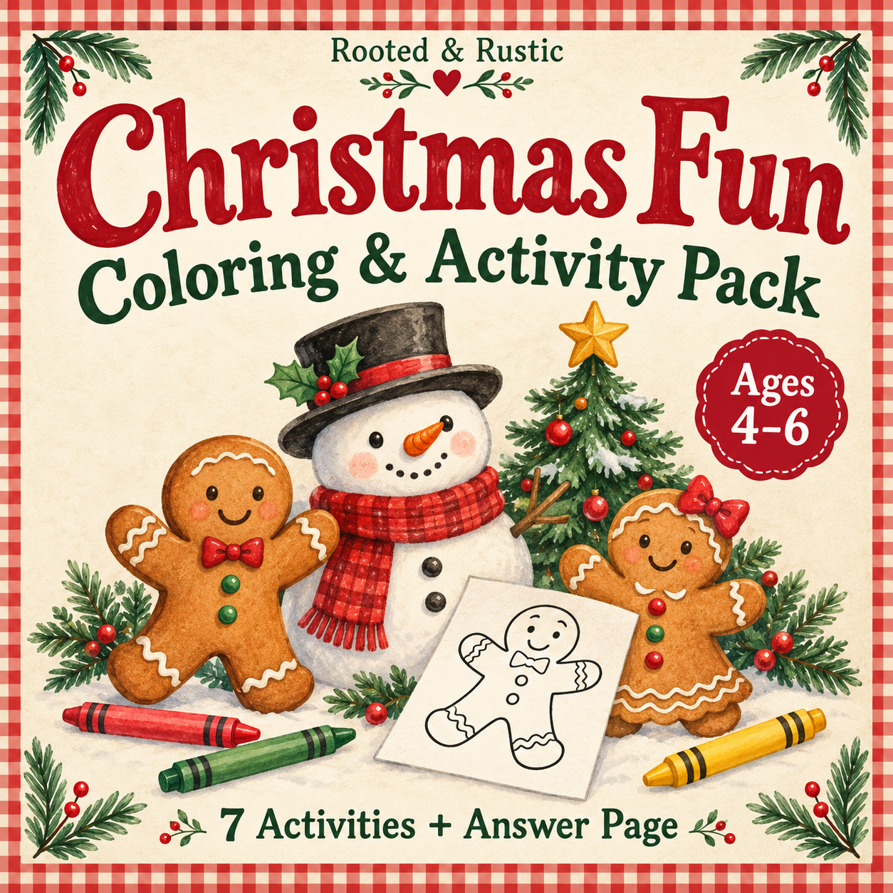 Free Christmas Coloring &amp; Activity Pages for Kids Age 4-6