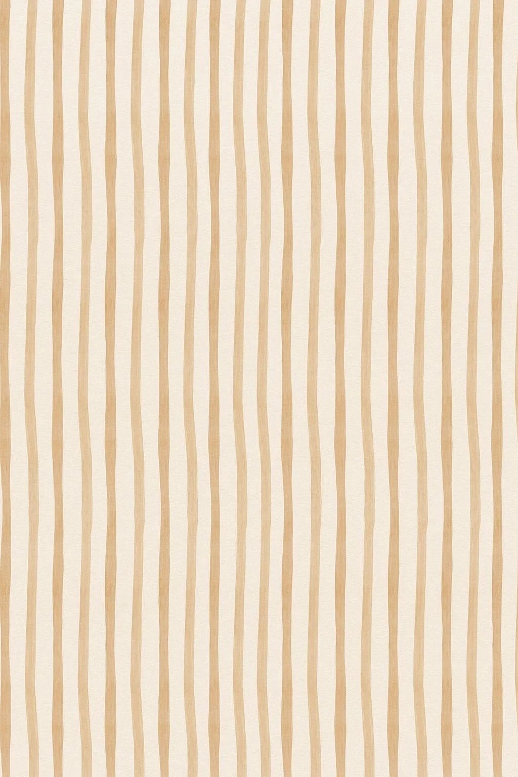 A wallpaper with vertical tan and white wavy stripes.