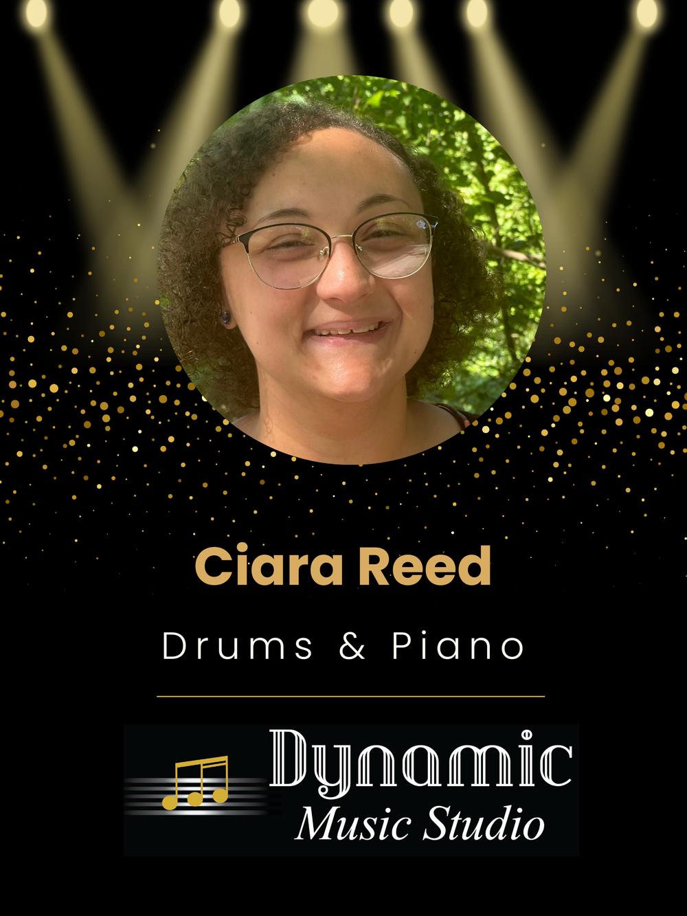 
A percussionist, arranger, and educator with experience in marching and concert percussion. Ciara helps students develop fundamentals, patience, and joy in their instruments.