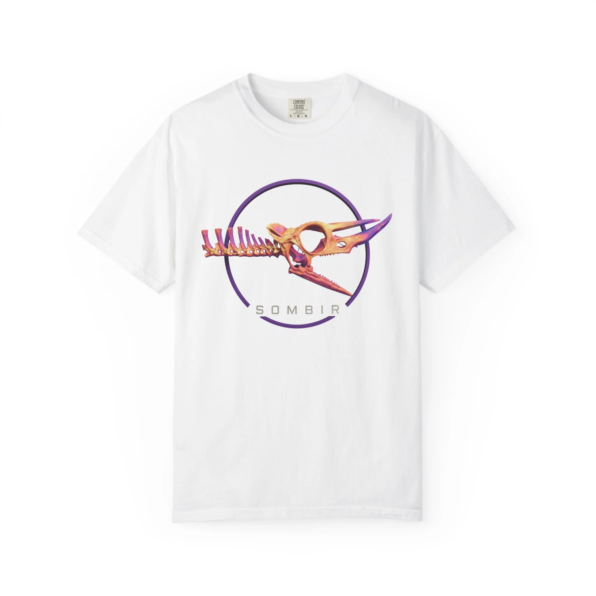 Sombir Logo Illustration T-shirt | Neon Skeleton Circle Design
