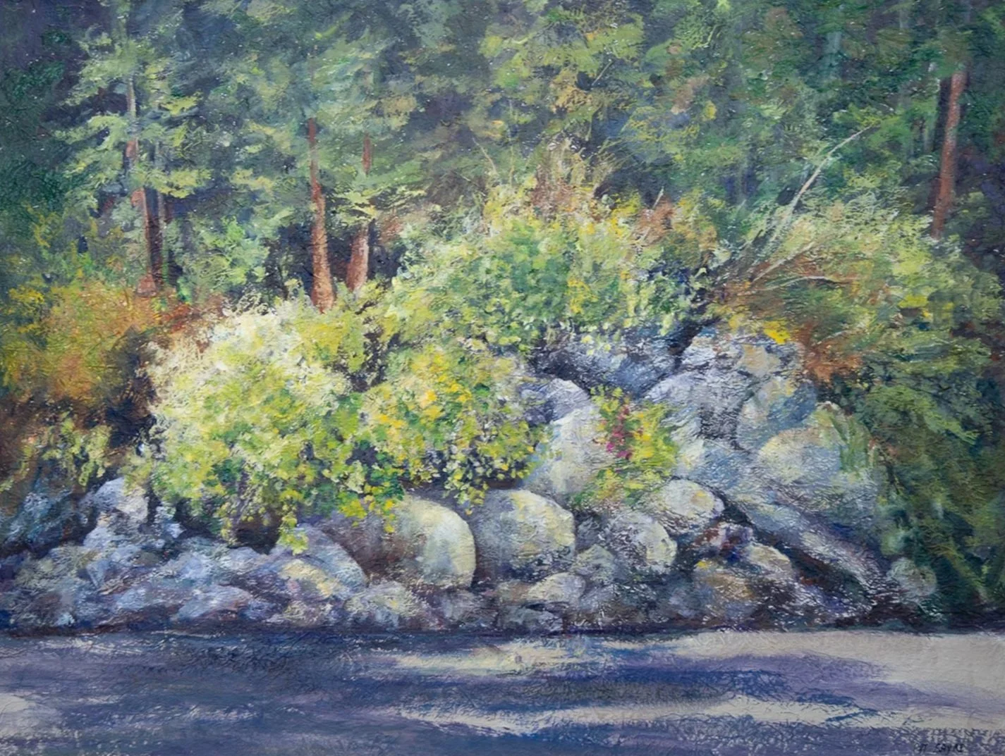 Bowman Bay - Framed Mixed Media 41 × 27"