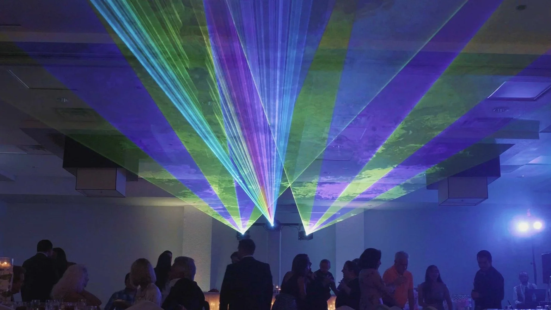 Professional laser light show creating an immersive event experience in Savannah Georgia