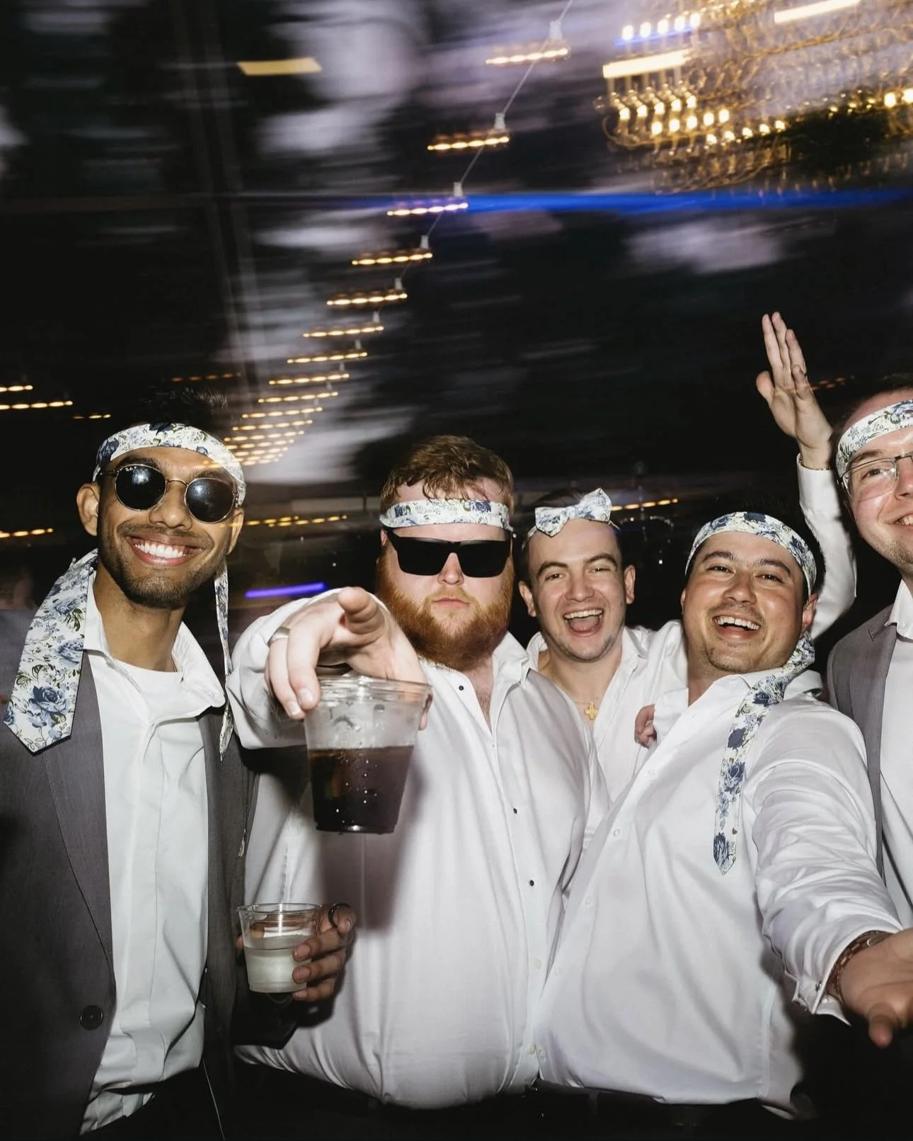Wedding party celebrating together during a Savannah Georgia reception