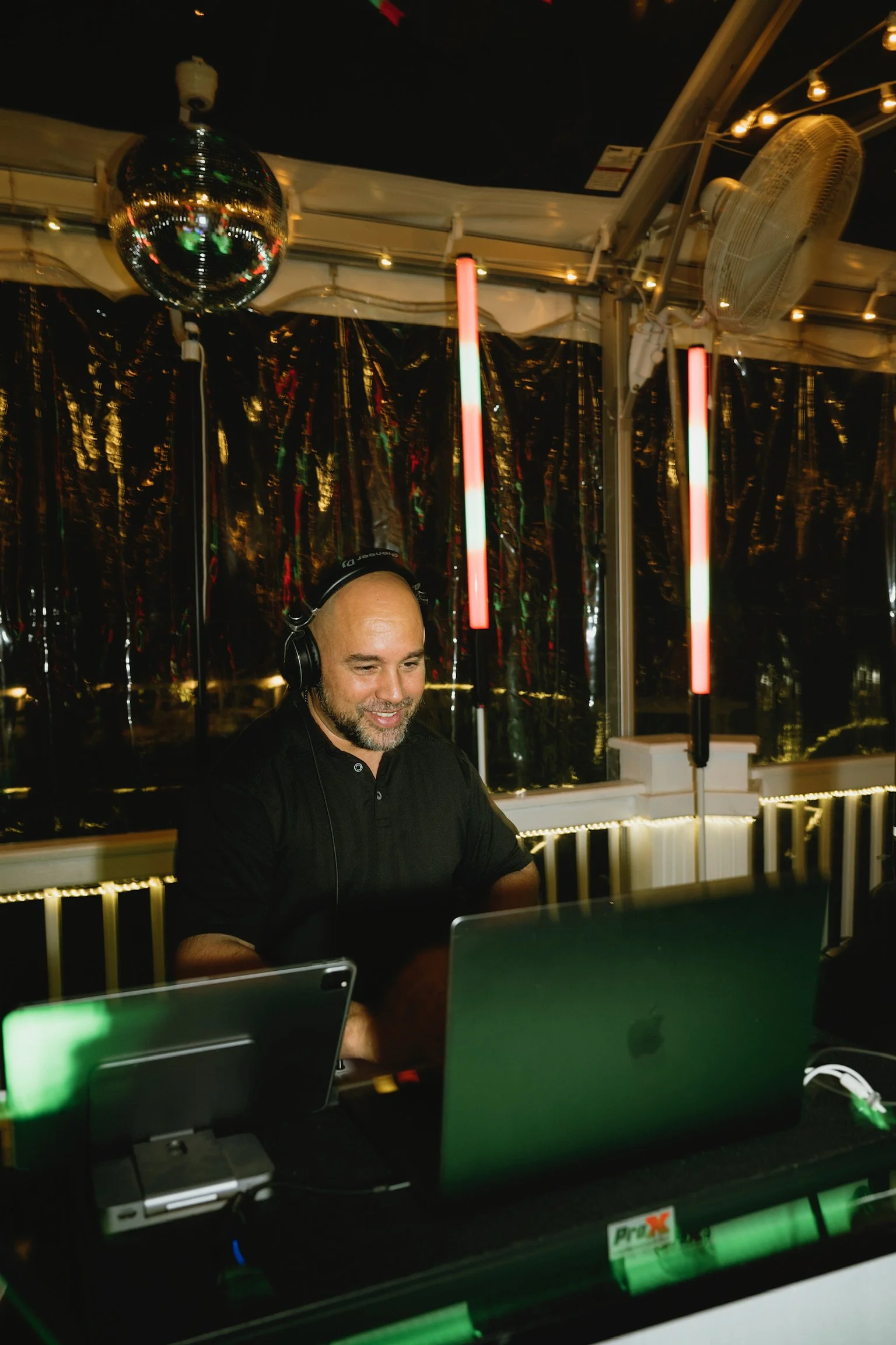 DJ César Almodóvar performing at a luxury wedding reception in Savannah, Georgia