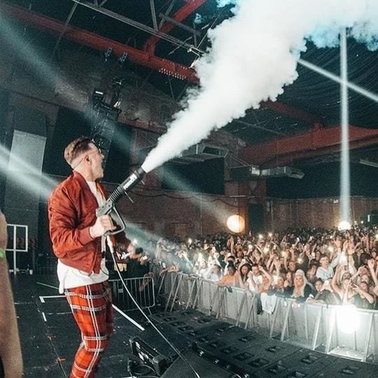 CO₂ cannon special effects for high energy corporate events and celebrations in Savannah Georgia
